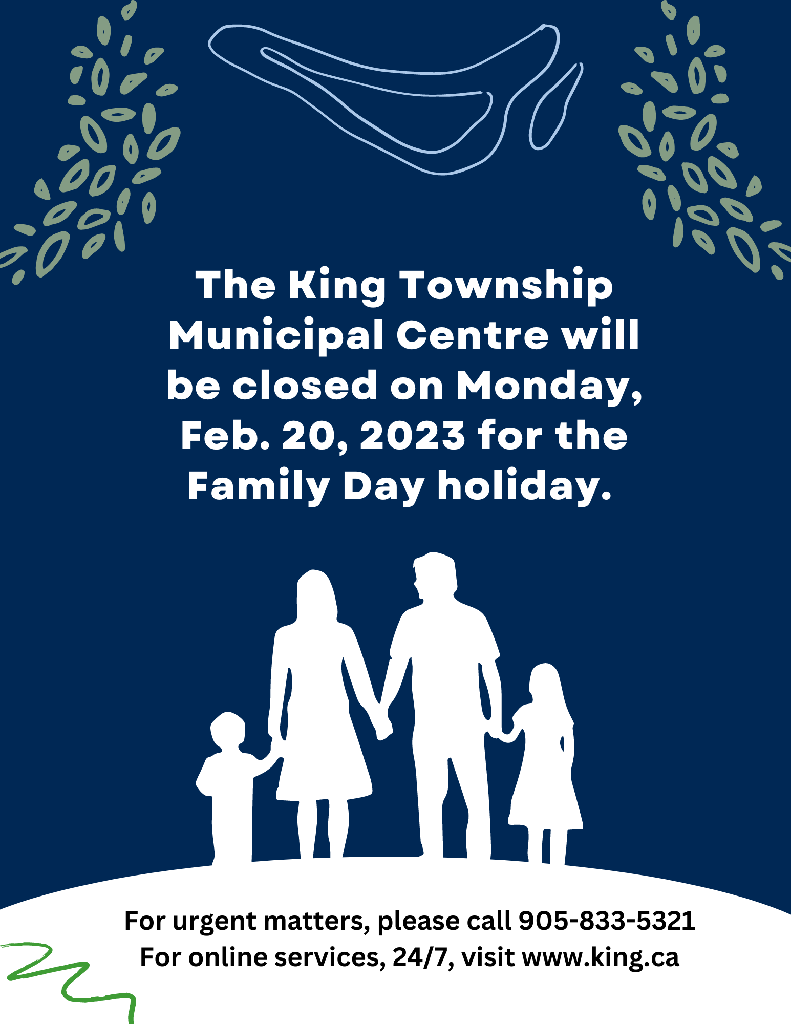 Family Day office closure Township Of King